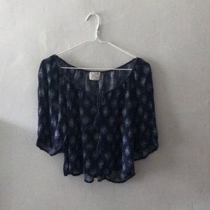 Navy Blue Crop Top